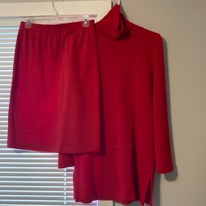 Red 50-50 cotton-poly knitwear blend size small